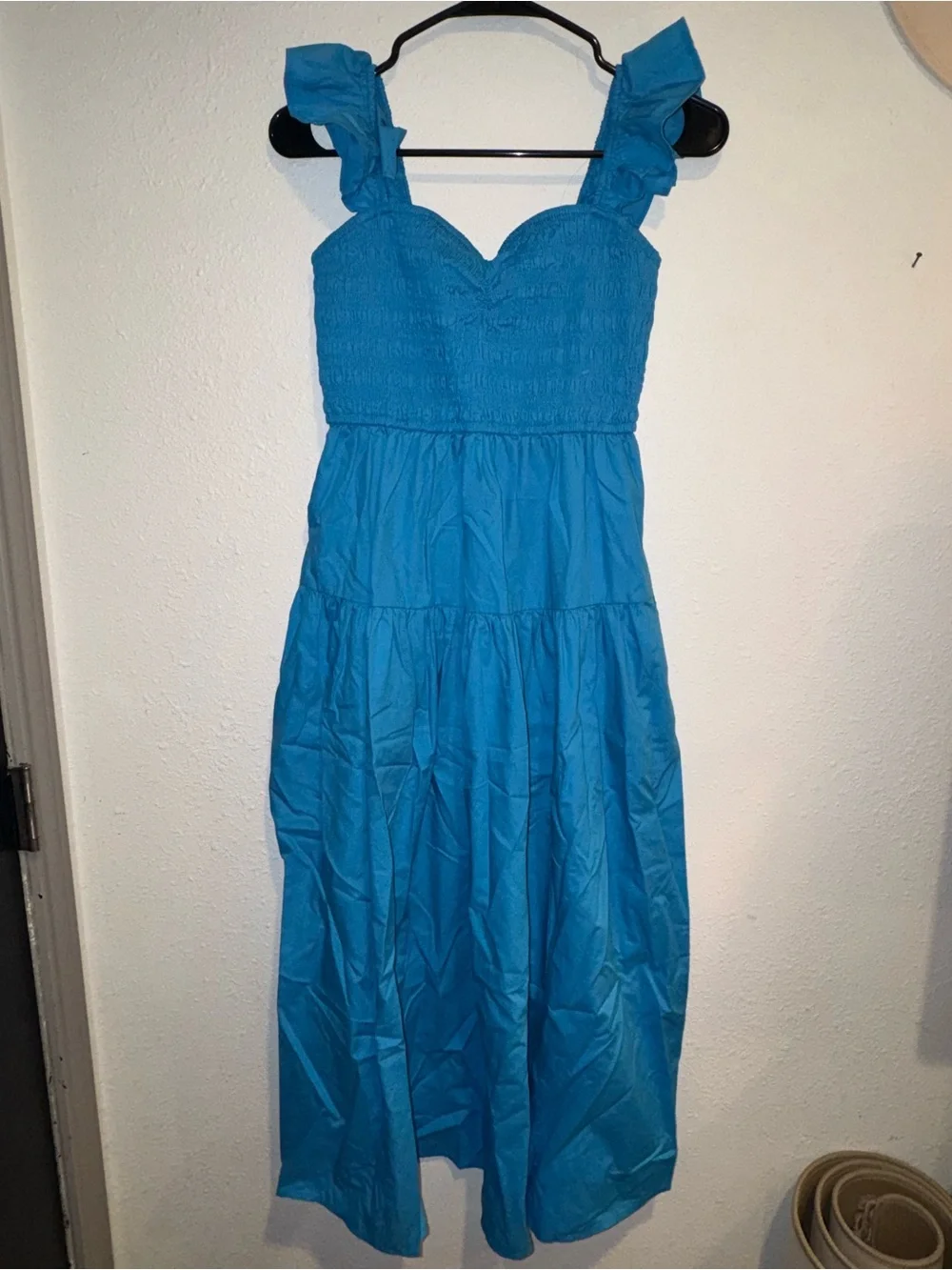 Abercrombie Blue Ruffled Smocked Maxi Dress